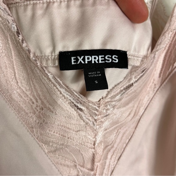 Express Pink Lace Cami XS Coquette Y2K Balletcore Romantic Softcore Satin Fairy - Picture 9 of 9